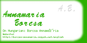 annamaria borcsa business card